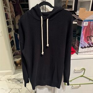 ZANEROBE BLACK KNIT HOODIE XL MENS PULLOVER